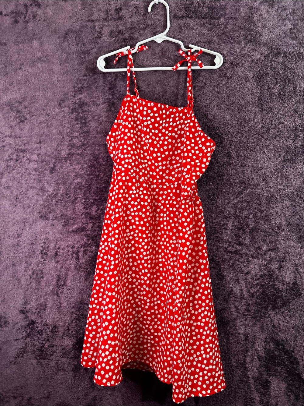 SHEIN Red Polka Dot Tie-Strap Dress for Girls